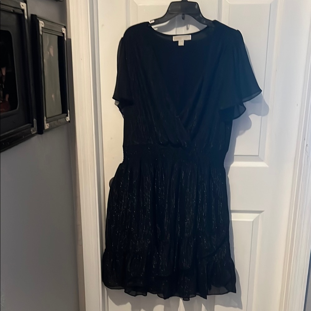 Black Tiered Smocked Mini Dress